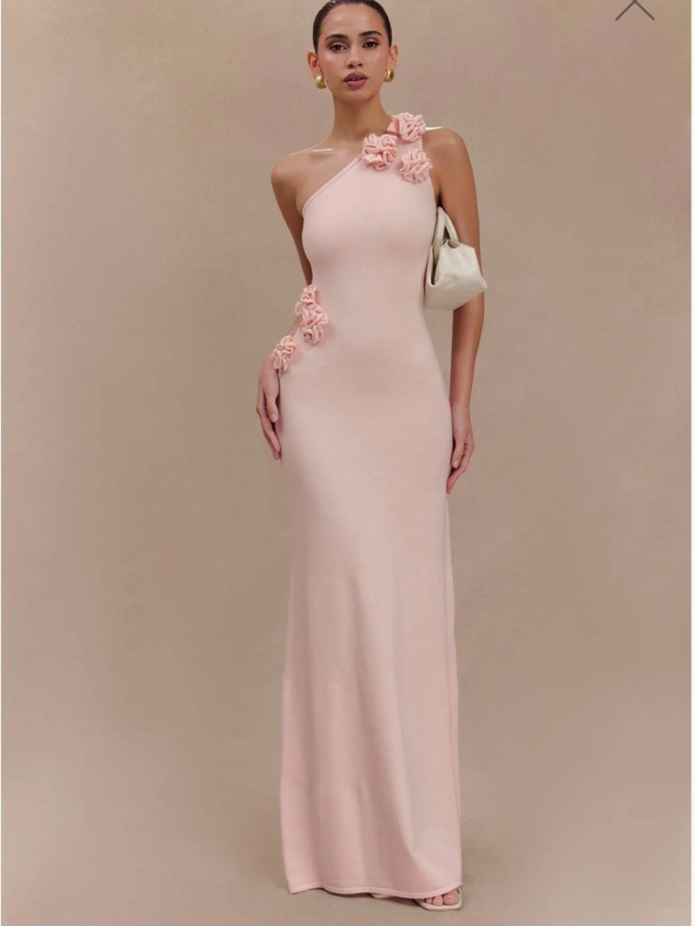 Meshki One-Shoulder Blush Pink Floral Dress